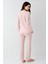 Paris Kadın Pembe Modal Pamuklu Uzun Kollu Rahat Pijama Takım 4
