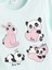 Yeni Sezon Bisiklet Yaka Kız Çocuk Pijama Üst 2