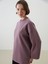 Yeni Sezon Bisiklet Yaka Oversize Kadın Kalın Sweatshirt Tunik 1