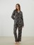 Yeni Sezon Gömlek Yaka Leopar Desenli Kadın Pijama Takımı 1