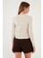 Premium Slim Fit Dantel Detaylı Yaka Örme Hırka Bayan Hırka 680HI00061 6