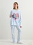 Yeni Sezon Bisiklet Yaka Stitch ve Angel Baskılı Kız Çocuk Pijama Takım 1