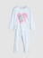 Yeni Sezon Bisiklet Yaka Stitch ve Angel Baskılı Kız Çocuk Pijama Takım 4