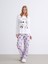 Yeni Sezon Bisiklet Yaka Baskılı Kadın Pijama Takımı 1