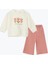 Yeni Sezon Bisiklet Yaka Çiçekli Kız Bebek Bluz ve Pantolon 2'li 1