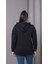 Kadın Büyük Beden Kapüşonlu Kanguru Cepli Fermuarlı Yırtmaç Detaylı %100 Pamuk Sweatshirt 7