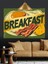 Yumurta ve Ekmek Temalı Breakfast Yazısı Dekoratif Kanvas - Mdf Ahşap Tablo 3