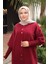Bordo Hakim Yaka Angora Yumoş Kaban Hırka 3