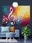 Müzik Notaları ve G-Anahtarı Sanat Eseri Dekoratif Kanvas - Mdf Ahşap Tablo 3