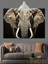 Afrika Savanasında Yürüyen Dev Fil Dekoratif Kanvas - Mdf Ahşap Tablo 4