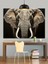 Afrika Savanasında Yürüyen Dev Fil Dekoratif Kanvas - Mdf Ahşap Tablo 5