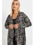 Büyük Beden Önü Kapamasız Uzun Kollu Asimetrik Kesim Ince Hırka 303693 2