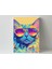 Gözlüklü Kedi Pop Art -Ahşap Mdf Tablo 2