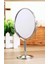 Oval Masaüstü Ayaklı 360° Dönebilen, Işyeri, Seyahat Için Mini Krom Ayna 15X25CM 5