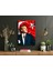Atatürk Türk Bayrağı Arka Fon - Ahşap Mdf Tablo 1