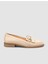 %100 Hakiki Deri Bej Kadın Püsküllü Loafer 1