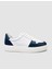 Beyaz-Mavi Erkek Deri Sneaker 125038M 1