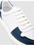Beyaz-Mavi Erkek Deri Sneaker 125038M 6