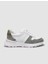 Beyaz-Yeşil Kadın Deri Sneaker 124656R 1