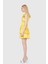 Fırfır Detaylı Mini Sarı Elbise 2