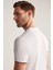 Nakış Logolu Pike Örgü Beyaz Bisiklet Yaka T-Shirt 3