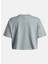 1389721-587-UA Rival Ss Mavi Bisiklet Crop Düz Kadın T-Shirt 4
