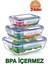 Lock&fresh Contalı Dikdörtgen Saklama Kabı (310,565,975 Ml) (Üçlü Set) 1