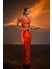 Turuncu Cut Out Detaylı Maxi Elbise 3