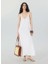 Bisiklet Yaka Kırık Beyaz Midi Kadın Elbise SPBF4SL-ELB5610 2