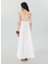 Bisiklet Yaka Kırık Beyaz Midi Kadın Elbise SPBF4SL-ELB5610 4