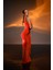 Turuncu Cut Out Detaylı Maxi Elbise 5