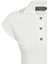 Ekru Düğme Detaylı Polo Yaka Regular Örme Tişört 5