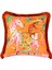 Pembe Zebra Desenli Turuncu Kadife Dekoratif Kırlent Kılıfı 45 x 45 cm 1