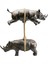 Deco Figurine Artistic Rhino Kahve Reçine Çelik Dekoratif Obje 46 cm 1