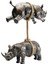Deco Figurine Artistic Rhino Kahve Reçine Çelik Dekoratif Obje 46 cm 2