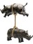 Deco Figurine Artistic Rhino Kahve Reçine Çelik Dekoratif Obje 46 cm 4