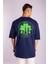 Unisex - Tokyo Skyline Lacivert Oversize Tişört 1