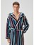 Chandler Kapüşonlu Çizgili Bornoz 2