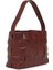 Woven Mini Bordo Kadın Deri Çanta 3