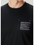 Siyah Kontrast Baskılı T-Shirt 5