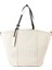 Ekru Logo Baskılı Kadın Alışveriş Çantası 4