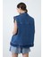Cep ve Düğme Detaylı Lacivert Denim Ceket 4