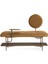 Arasta Kahverengi Gold Metal Ayaklı Hardal Rengi Bench 1