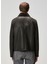 Kahverengi Yakası Shearling Detaylı Deri Mont 6