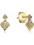 Heart Duo Mini Pırlanta Taşlı 14 Ayar Altın Tek Kadın Küpe 3