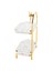 Altın Rengi Cam 2 Katlı Servislik 22 x 11 cm 2
