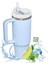 Hanlde ile Yalıtılmış Tumbler 1200ML Metal Paslanmaz Çelik Vakum Taşınabilir Saman Kupası Sıcak ve Soğuk Kahve Kapasitesi Için Büyük Termal Kupa: 1000-1500ML/RENK: Mavi (Yurt Dışından) 1