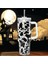 Noel Yeni Yıl Hediyesi 40OZ Portable Paslanmaz Çelik Kahve Kupası - Büyük Kapasiteli Leopar Baskı Saman Suyu Bottlecaity: 1000-1500ML/RENK: H (Yurt Dışından) 1