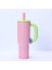 40 Oz Buzlu Kahve Tumbler Büyük Kapasiteli Araç Termos Kupası Saman Saplı Paslanmaz Çelik Şişe Dış Mekan Su Şişesi 1200ML Kapasite: 40 Oz/renk: Pembe (Yurt Dışından) 1