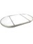 Gümüş Oval Aynalı Metal Jardinyer Tepsi 79X45 cm 1